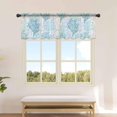 thumbnail image 2 of Teal Grey Coral Coastal Sheer Valance, Summer Beach Light Filtering Kitchen Curtain Valances, Ocean Seaside Nautical Chiffon Rod Pocket Living Room/Bedroom/Cafe Curtains 54"x18", 2 of 6