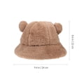 thumbnail image 2 of Gorro de invierno de felpa con orejas de oso para mujer y niña, ideal para exteriores, 2 of 7