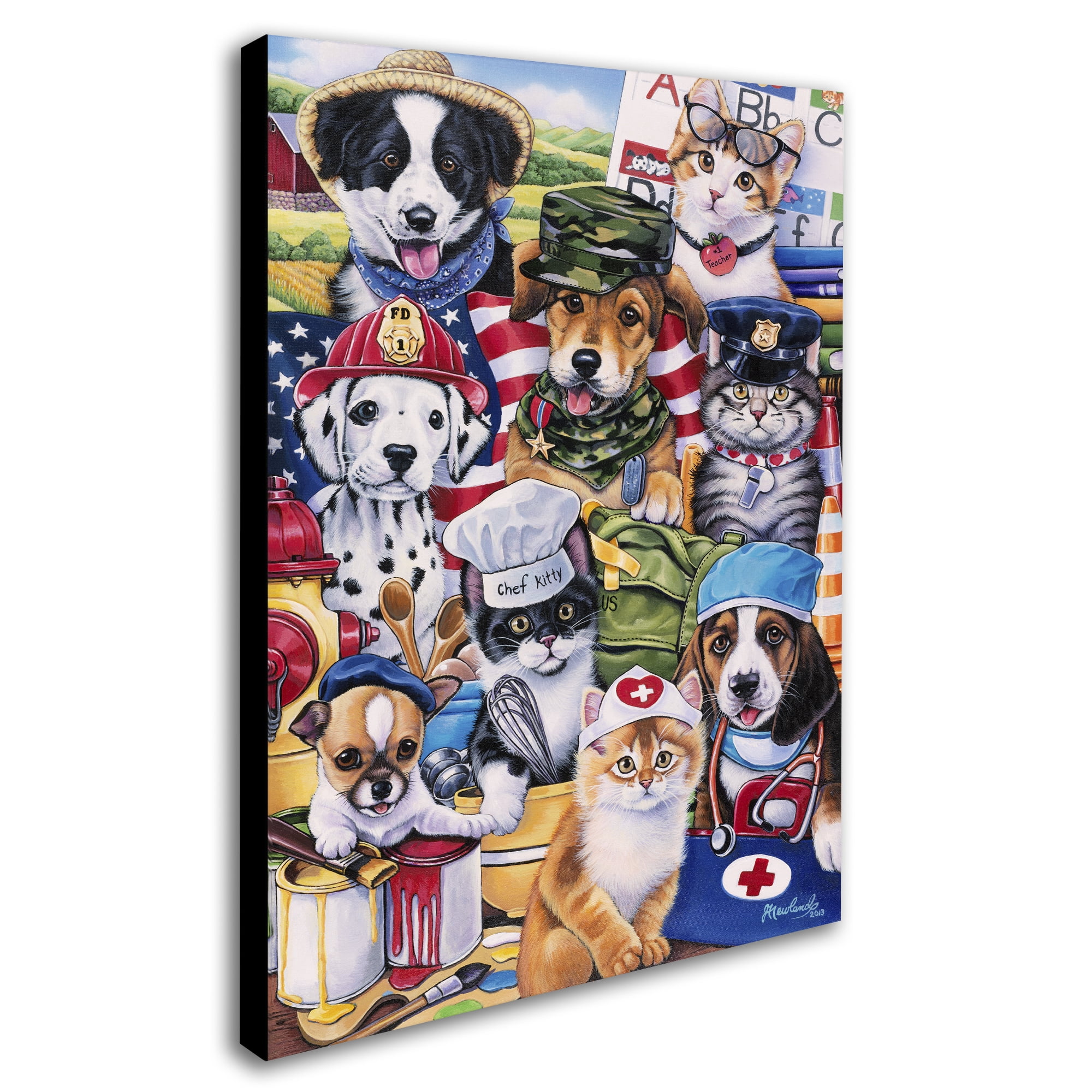 Trademark Fine Art 'Working Paws' Canvas Art by Jenny Newland