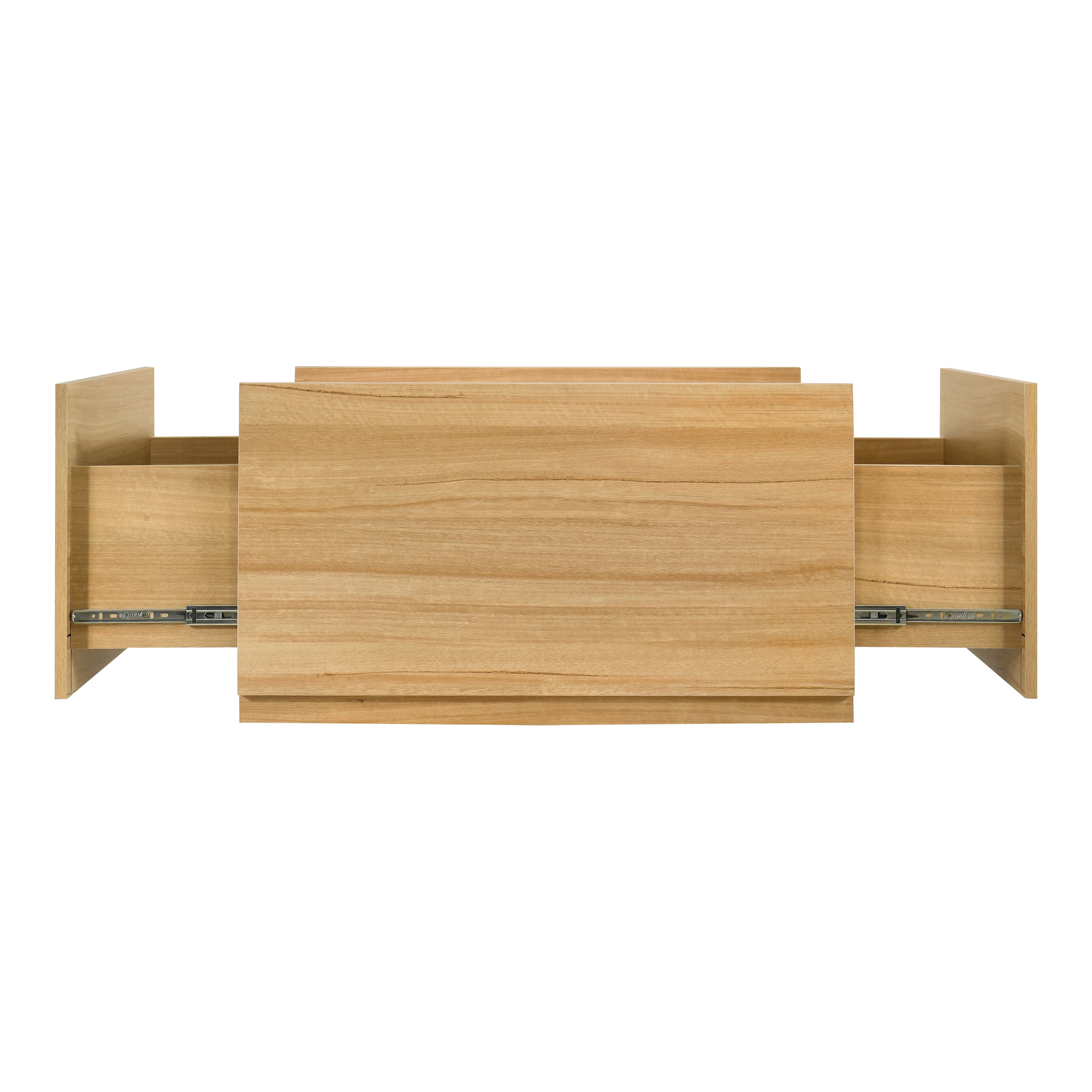 Furniture of America Afra Modern Wood 2-Drawer Square Storage Coffee Table, Natural
