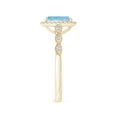 thumbnail image 3 of Angara Natural 1.2 Ct. Aquamarine with Diamond Halo Ring in 14K Yellow Gold for Women (Ring Size: 10), 3 of 9