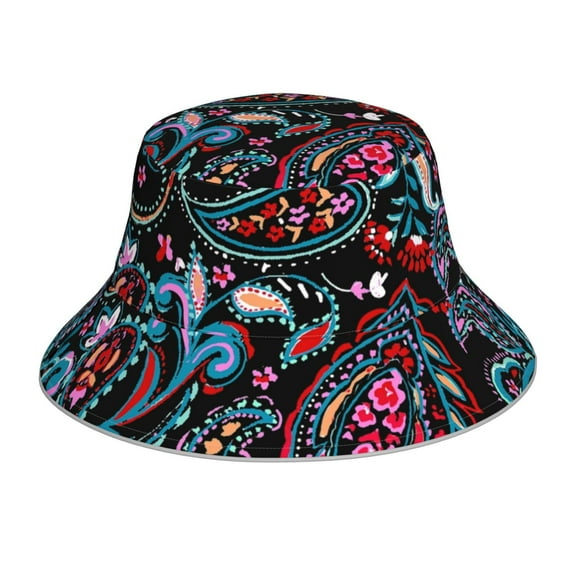 Vsdgher Paisley Print Bucket Hat for Men&Women Bucket Hat Reversible Summer Double-Side-Wear Travel Gardening, Beach, Camping, Hiking, Fishing Cap