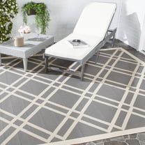 Safavieh Courtyard Jasper Geometric Indoor/Outdoor Area Rug, Anthracite/Beige, 7'10" x 7'10" Square