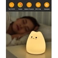 thumbnail image 4 of LED Cat Night Light Battery Powered Silicone Multicolor Cute Lamp Warm White and 7 Color Breathing Mode Bedroom Decor, 4 of 7