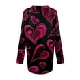 thumbnail image 5 of Hogleaql Valentine Shirts for Women 2026 V-Neck Cozy Long Sleeve Shirts Love Heart Printed Trendy Vacation Loose Mid-Length Tops Purple Pink XL, 5 of 6