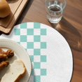 thumbnail image 4 of Round Placemats Set of 4 Green Check Plaid Place Mats Washable Woven Placemat Buffalo Farmhouse Style Pattern Circle Braided Table Mat for Kitchen Dining Table Party Home Decor 15 Inch, 4 of 8