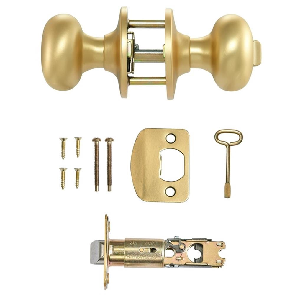 Design House 726968 Cambridge Privacy Bed and Bath Door Knob Satin Gold