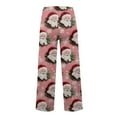 thumbnail image 5 of Women's Fashion Casual Loose Christmas Printed Wide-Leg Sweatpants, Comfortable Home and Outdoor Wear, Elastic Waist with Drawstring for Easy Fit, Warm Winter Pants, Purple Pink, 2XL, 5 of 7