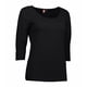 thumbnail image 2 of ID Camiseta elástica ajustada con mangas 3/4 para mujer/señora (Negro), 2 of 4