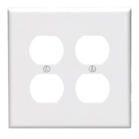 WALLPLAT 2G DPLXRECEP WH (Pack of 1)