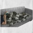 thumbnail image 6 of Modern Soft Flannel Fleece Throw Blanket, Geometrical Design with Grey Ombre Colored Squares Print, Cozy Plush for Indoor and Outdoor Use, 50" x 60", Charcoal Grey White, by Ambesonne, 6 of 6