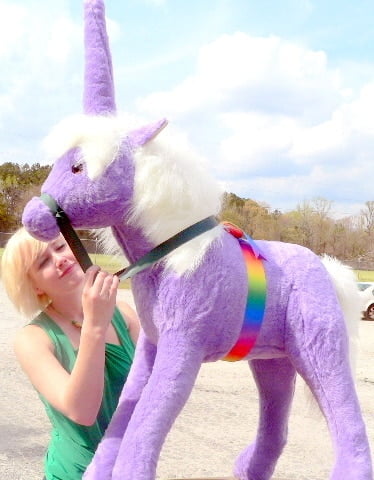 giant purple unicorn