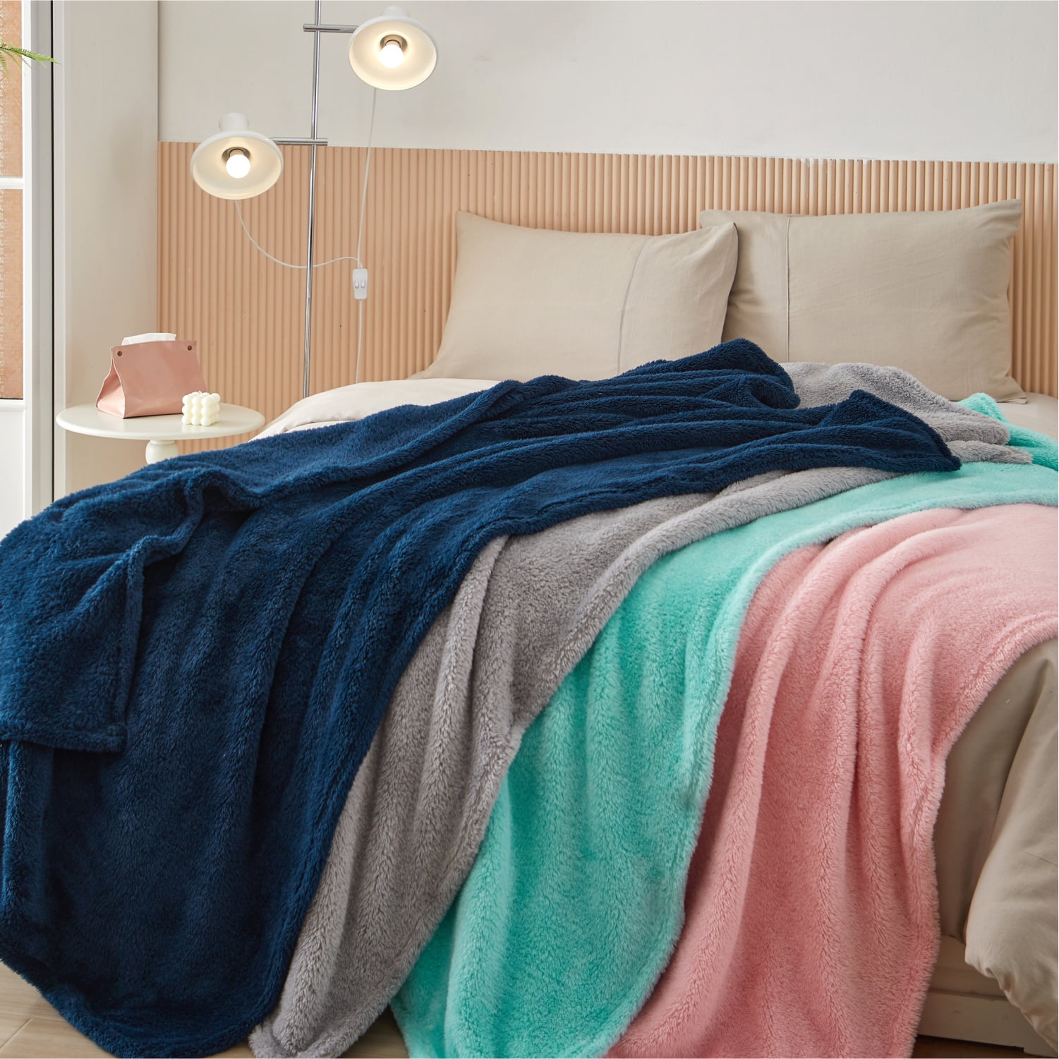 Your Zone Soft, Gray, Oversized, Fuzzy Throw Blanket for Kids, 72 x 50 inches