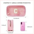 thumbnail image 5 of Soda Candy Initial Clear Makeup Bag Personalized Preppy Cosmetic Bag Travel Toiletry Bag Waterproof PU Large Make up Pouch Bag for Purse Birthday Xmas Gift Cute Stuff for Women, Pink, I, 5 of 7