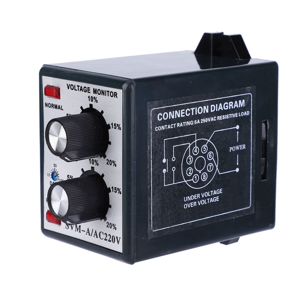 220V Undervolt & Overvolt Protection, Adjustable for Safe Electrical Performance Single Phase Voltage Monitor