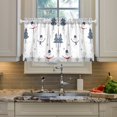 thumbnail image 2 of Yayeee Kitchen Curtains Tier Pair Light Filtering 27"x24" Rod Pocket Short Cafe Window Panel, Blue Cartoon Snowmen, 2 of 7