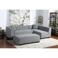thumbnail image 2 of Uptown-Modern Woven Fabric/Solid Wood Sectional with Ottoman in Gray, 2 of 3