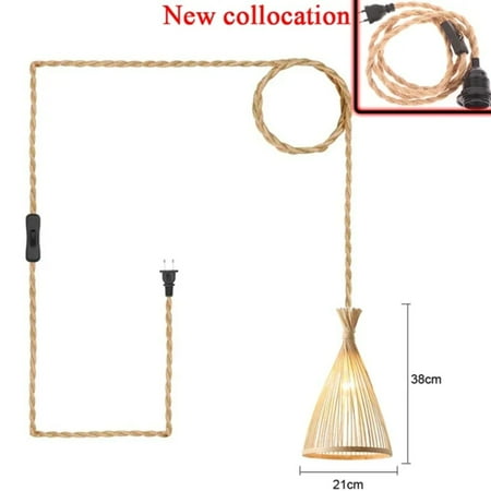 

ZHNYEG Elegant Exquisite and Beautiful European Style Hand Woven Bamboo Hemp Rope Chandelier Pendant Light - Rustic Fixture for Elegant Home Interior Design - Ideal Lighting Solution fo