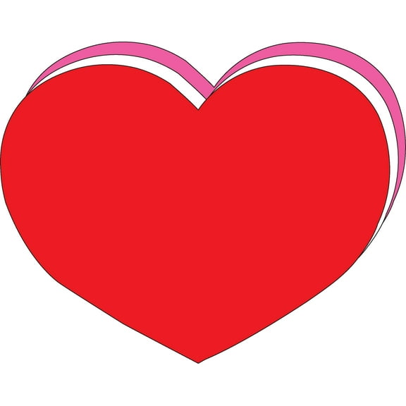 SHAPES ETC. Heart Tri-Color Super Cut-Outs- 8” x 10”