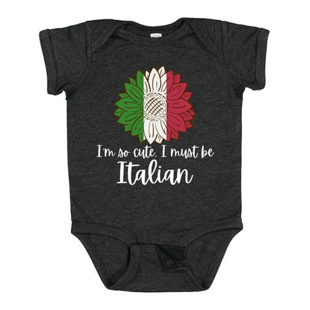 

Inktastic I m So Cute I Must Be Italian Sunflower Italy Flag Gift Baby Boy or Baby Girl Bodysuit