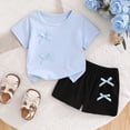 thumbnail image 2 of Soepste Baby Girl Sets 18 Month Girl Clothes Toddler Baby Girl Outfits Summer Clothes Infant Spring Short Sleeve Shirt Tops Cute Shorts Set, 2 of 7