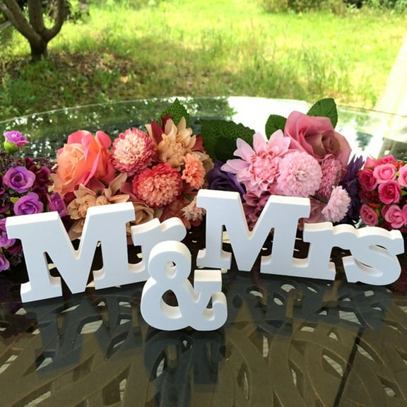 Mr & Mrs Wedding Logo PVC Letters Decorative Room Ornament Decorative Desktop
