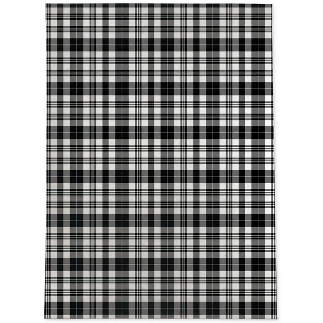 Noho Plaid Black and White Area Rug by Kavka Designs