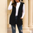 thumbnail image 6 of WEIYLL Women's Cardigans Hooded Fluffly Vintage Shaggy Vest Jacket Long Black Cold Weather Sweaters ,L, 6 of 7