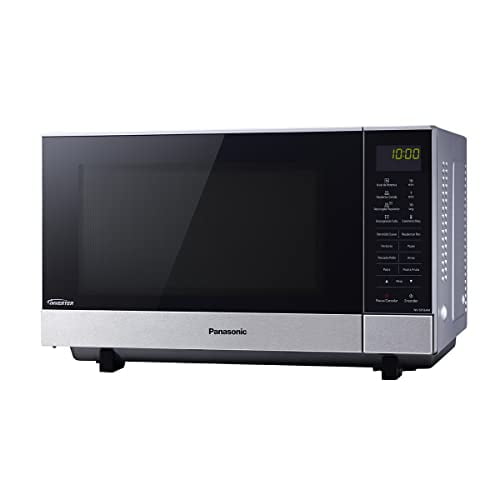 Microondas Inverter Panasonic modelo NN-SF564MRPH, capacidad de 1 pié cúbico con cavidad Flat & Wide con 17 programas automáticos, Plateado