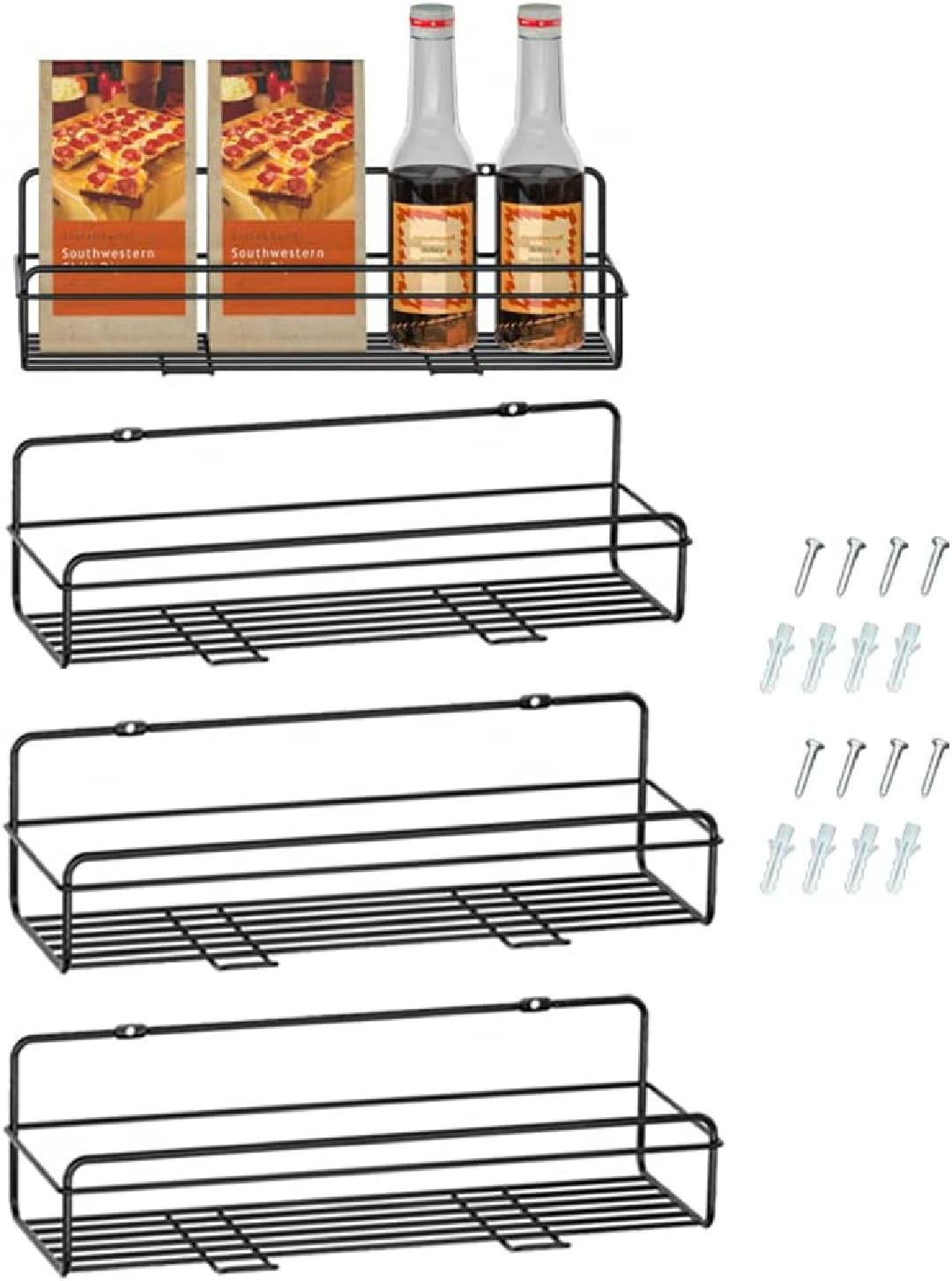 Spice Rack Holders Organizer Combo Wall Mount,Hanging Spice Shelf