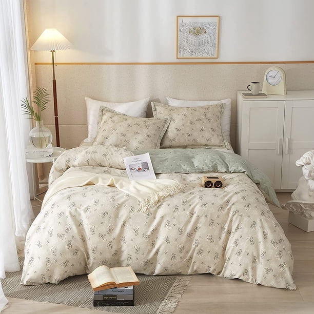 Funda Nórdica King Algodón Suave Estética Juegos de Cama Chic Jardín Floral