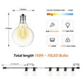 thumbnail image 5 of DAYBETTER 150ft Outdoor String Lights, G40 with 70 Edison Vintage Bulbs, Waterproof Connectable Hanging Lights for Backyard, Party, 5 of 7