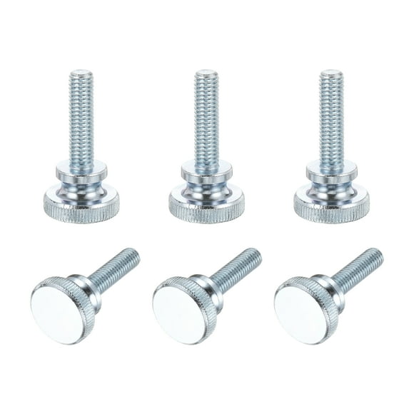 Uxcell M8 x 30mm Knurled Thumb Screws, 6Pcs Metric Knurled Head Bolts Thumb Screw with Shoulder Grip Knobs Fasteners Tighten Thread Fasteners for TV Monitor Mount