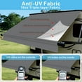thumbnail image 4 of Dulepax RV Awning Fabric Replacement-17'(16'2" Fabric) Heavy Duty 16 oz Waterproof Vinyl Fabric Universal for Travel Trailer Camper Awning,Gray, 4 of 7