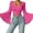 Hot Pink, variant on EDFBUYKRS Long Sleeve Shirts for Women Pleated Crewneck Fall Winter Casual Blouses, Sizes Xxl