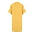 thumbnail image 5 of Mohiass T Shirt Dresses for Women 2024 Summer Button Down Short Sleeve Dresses Casual Midi Shirt Dress with Pockets Yellow M, 5 of 8