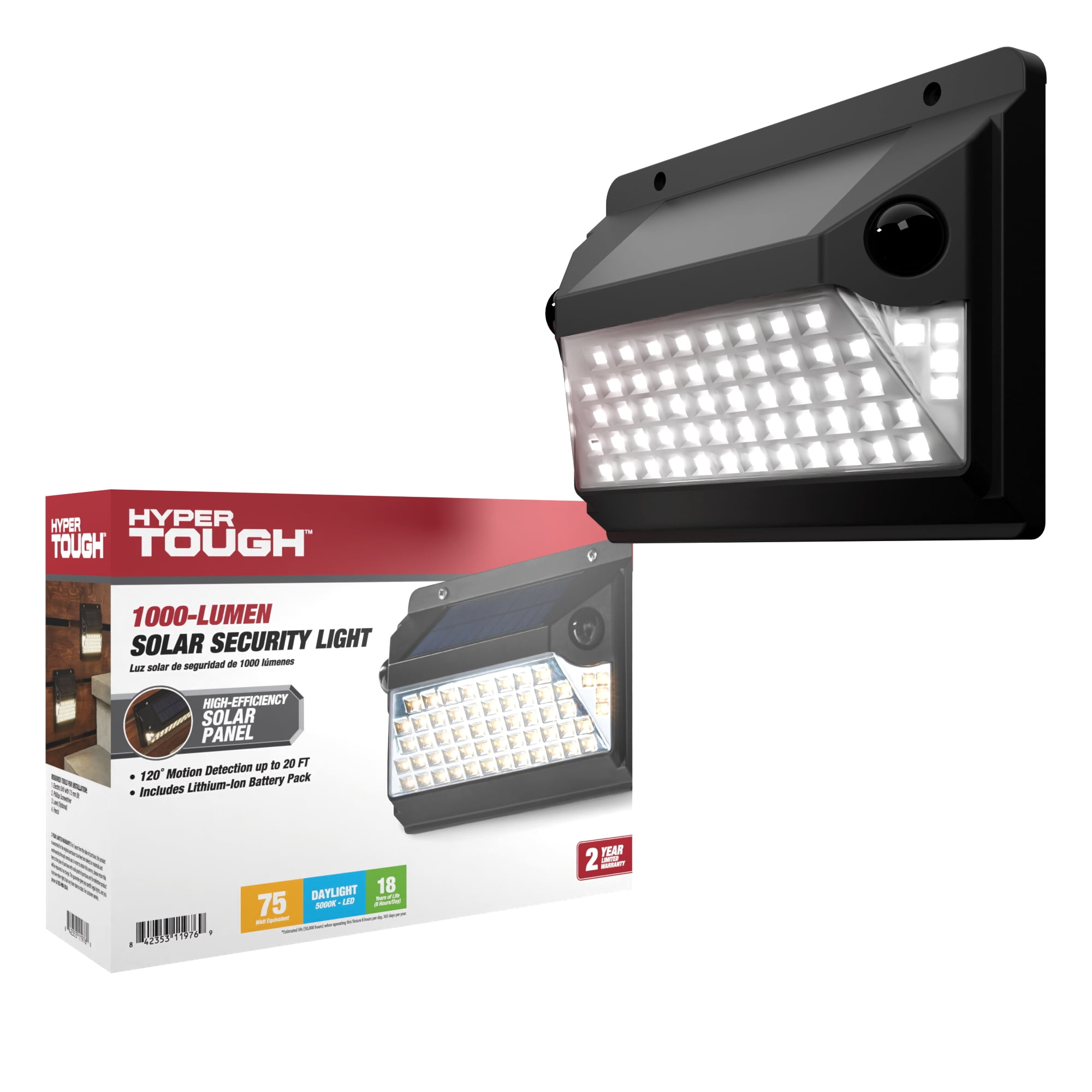The Hyper Tough 1000 Lumen Solar Motion Sensor LED Wall Light