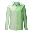 thumbnail image 4 of Cárdigan Para Mujer Raya Contraste Impresión Manga Larga Camisa de Un Solo Pecho Solapa Top Odeerbi  ODB184830, 4 of 9