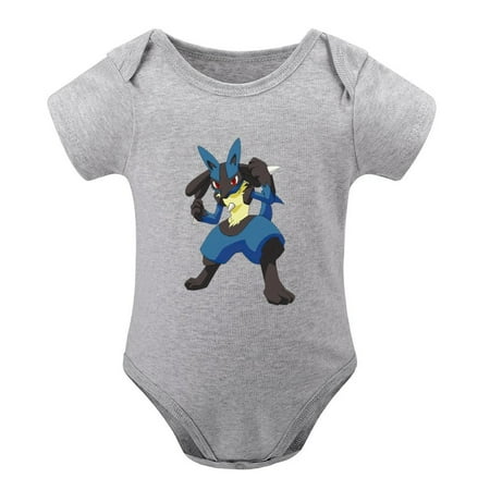 

Gray Pokemon Onesie Newborn Bodysuits Short Sleeves for Baby Boys Girls 9 months