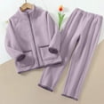 thumbnail image 5 of AINIYS Kids Fleece Set Zip-Up Jacket & Pants Outfit Warm Pocketed Children's Clothing for Loungewear & Casual Wear Purple 14 Years, 5 of 6