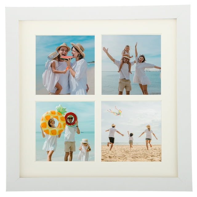 Uxcell 11x11 Collage Picture Frame Displays 4Pcs 3.5x3.5 Pictures, White