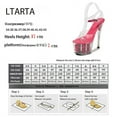 thumbnail image 2 of Women's Transparent Crystal Shoes Summer Super High Heels Stiletto Platform Wedding Shoes 181 Series 17cm Heel 7cm Platform LFD, 2 of 6
