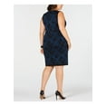 thumbnail image 2 of ANNE KLEIN Womens Blue Printed Sweater Sheath Dress 1X Plus, 2 of 4