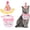 Pink, variant on Cat Birthday Party Supplies, Blue Boy Cat Kitten Birthday Bandana Hat Numbers Pet Birthday Decorations Outfits