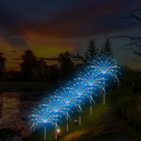 

Solar Firework Lights 120LED Solar Decorative Light 30 Copper Wires String Light 8 Lighting Modes with Remote Control Waterproof 6-Wire Connected DIY Firework Lights for Christmas Garden