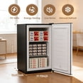 thumbnail image 2 of BANGSON 2.1 Cu.ft Upright Freezer, Compact Mini Freezer with Reversible Black Door, Adjustable Thermostat, Removable Shelves, Energy-Saving for Dorm Office Apartment, Silver, 2 of 7