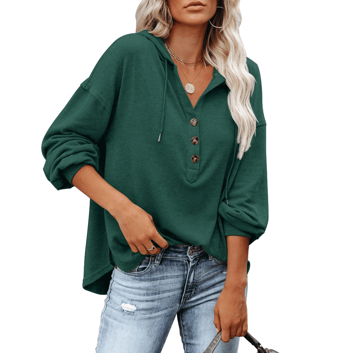 Jeanewpole1 Womens Plus Size Sweater Oversized V Neck High Low Hem Loose Knitted Pullover Tops 