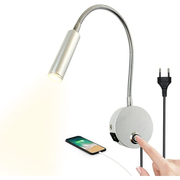 Dimmable wall mounted reading light LED bedside reading light with