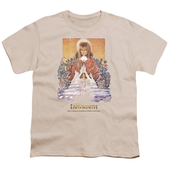 Labyrinth Boys' Movie Poster T-shirt Youth Small Cream