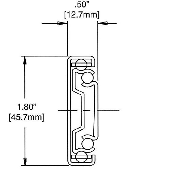 Decorite 14 Inch 45mm Ball Bearing Drawer Slide 100 Pound